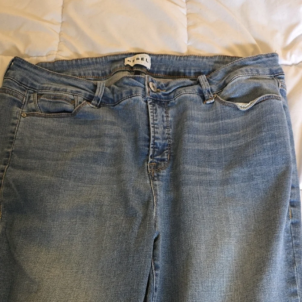 Rebel Wilson Angels "The Dazzler" Ankle Cropped Jeans with Frayed Hem Size 16W - Picture 2 of 10